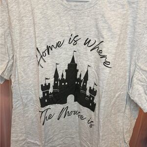Gray T-Shirt with Disney Castle